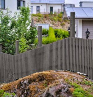 Förkolnad och borstad staketstolpe av nordisk gran